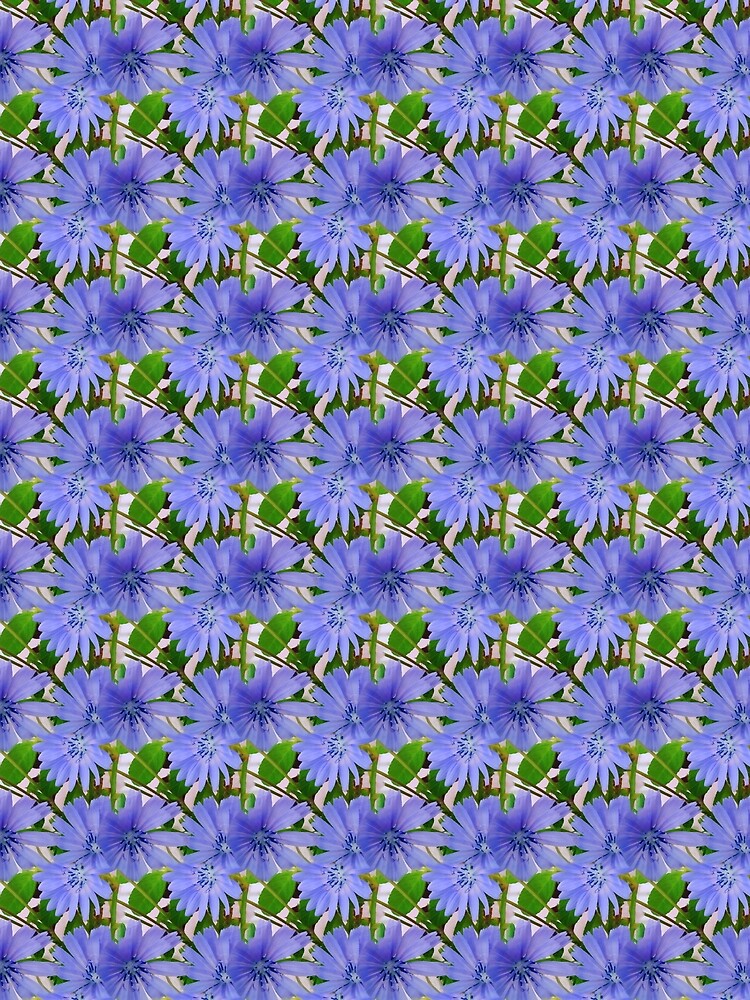 Chicory 2 - blue painterly flowers pattern by LittleBettyMakes