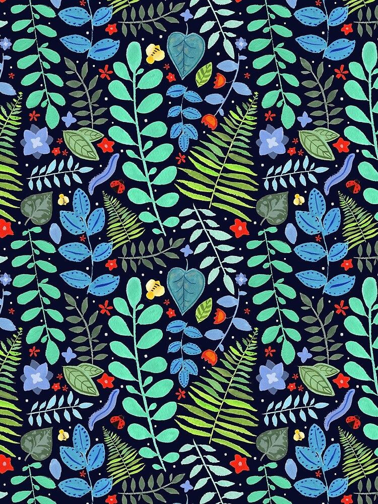 Blue Tone Painted Plants by GladYoureHere