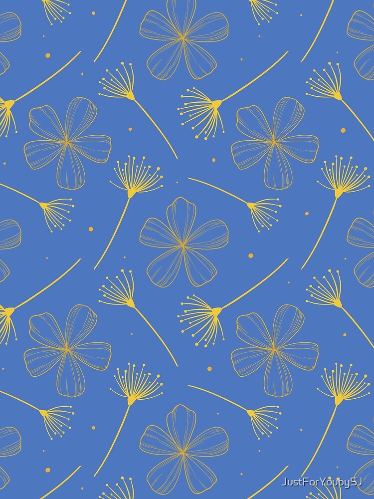Gold & Blue Floral by JustForYoubySJ