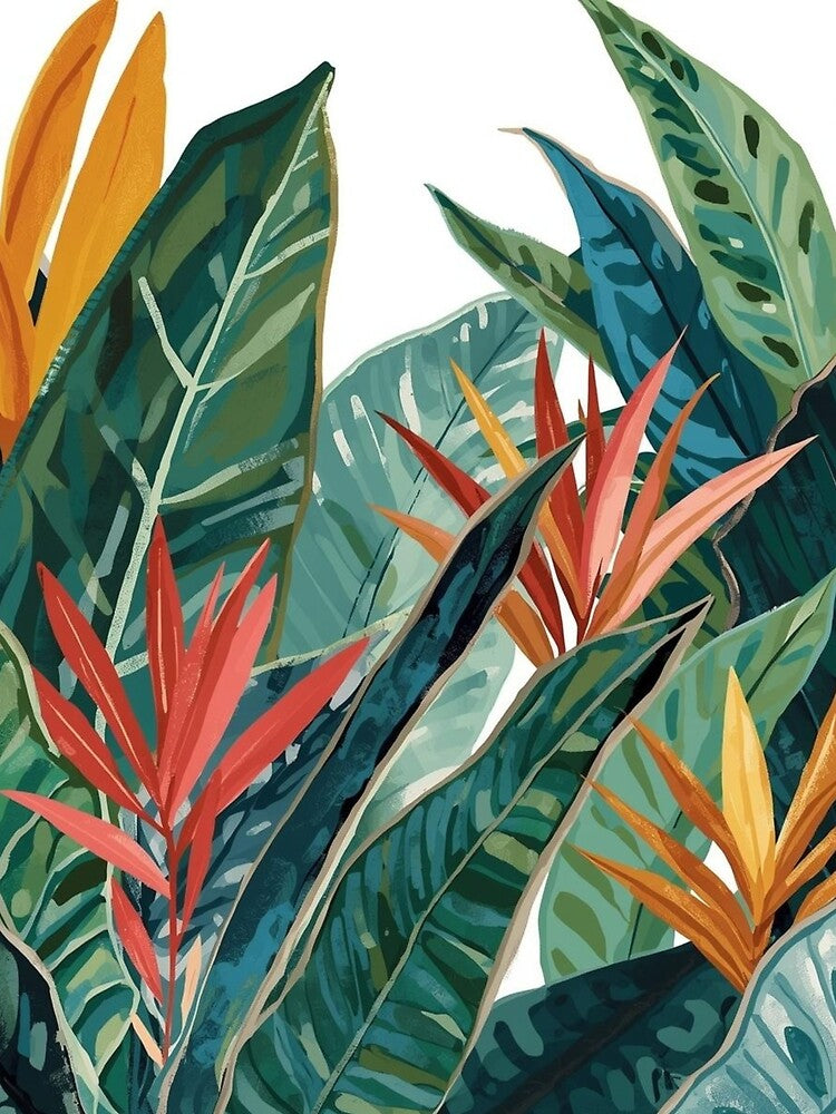 Tropical Plants Green And Orange by SeaStarAlex