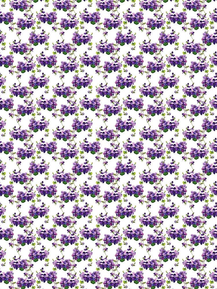 Vintage violets print - pretty purple flowers by LittleBettyMakes