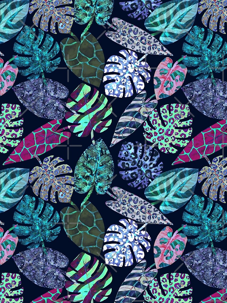 Neon Jungle Leaf Seamless Pattern Design by PSYNOVA