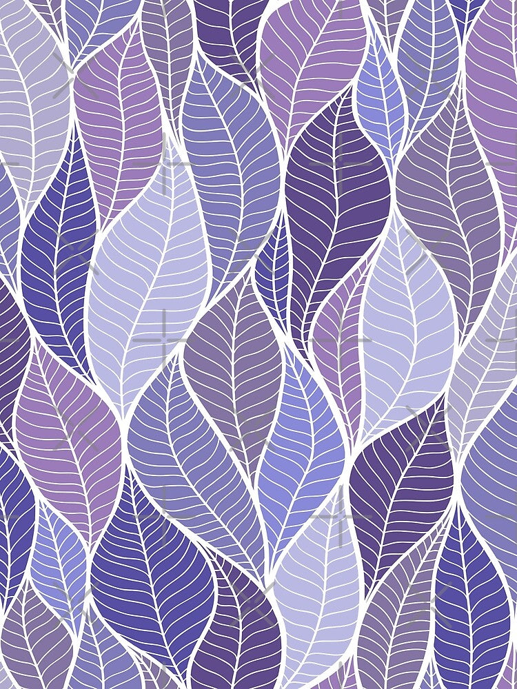 purple leaves pattern classic tshirt design by anandsiva2703