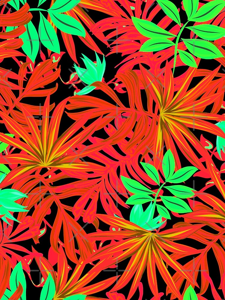 Retro Inspired Orange Tropical Print by TotallyRetroArt
