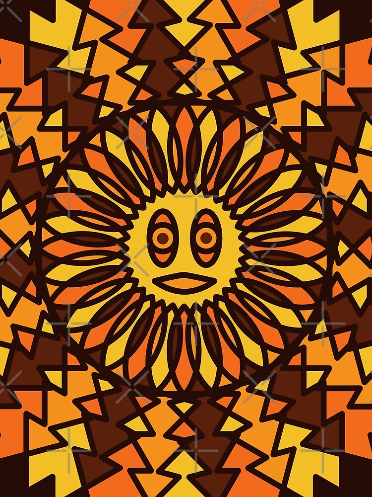 Colorful abstract Sun with sad face by moustafakhalil
