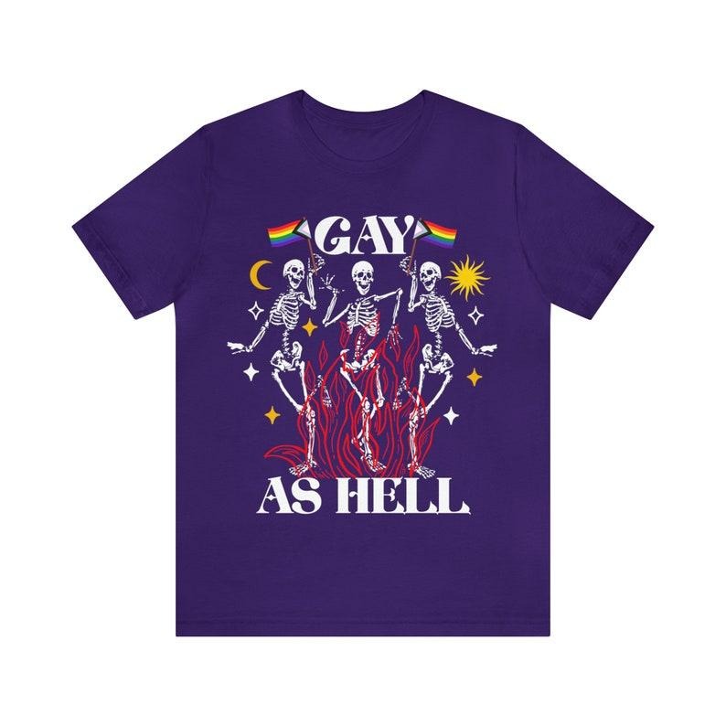 gay as hell shirt | lgbtq pride shirt | queer halloween | skeleton boho aesthetic | goth gay | goth lgbtq | anti...