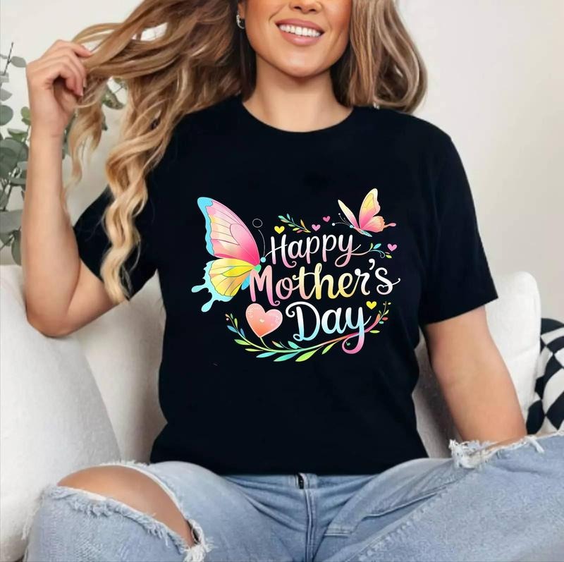 happy mothers day for women, For Mother's Day Mom Gifts T-Shirt [Unisex Cotton, Short Sleeve, Crewneck, Top Womenswear]...