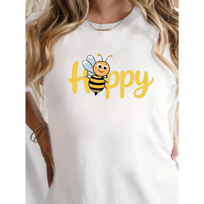 happy with cheerful bee pure Women's Tshirt comfort fit style 02 Hoodie Sweatshirt | PrintMintTees.com