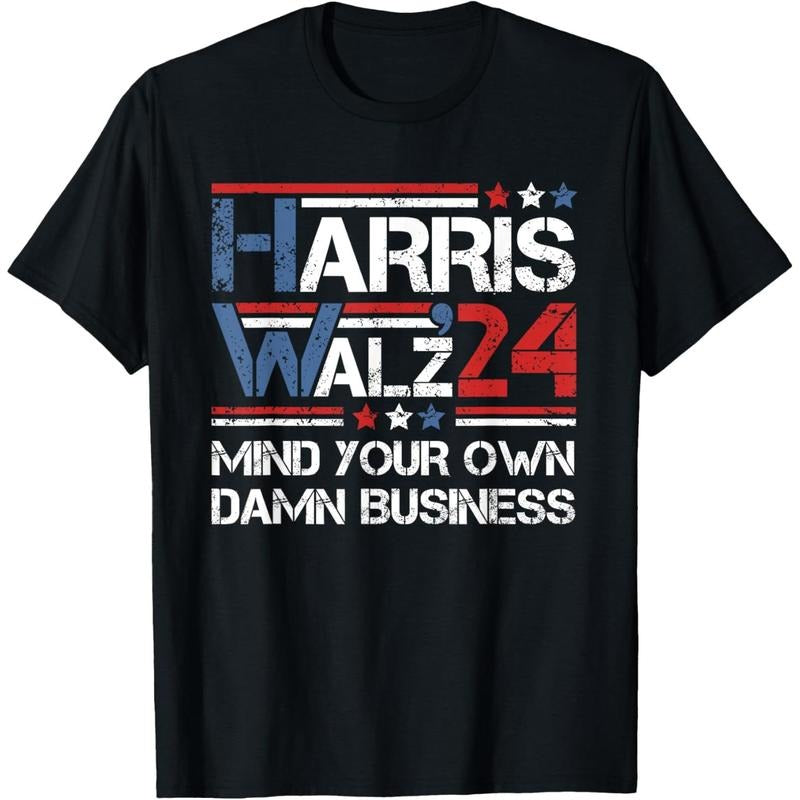 harris walz waltz mind your own damn business T-Shirt made in usa Hoodie Sweatshirt | PrintMintTees.com