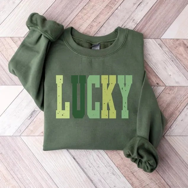Lucky St Patricks Day Shirt/sweatshirt/hoodie, St Patrick's Day Sweatshirt, Lucky Charm Sweatshirt, Irish Day Sweatshirt,...