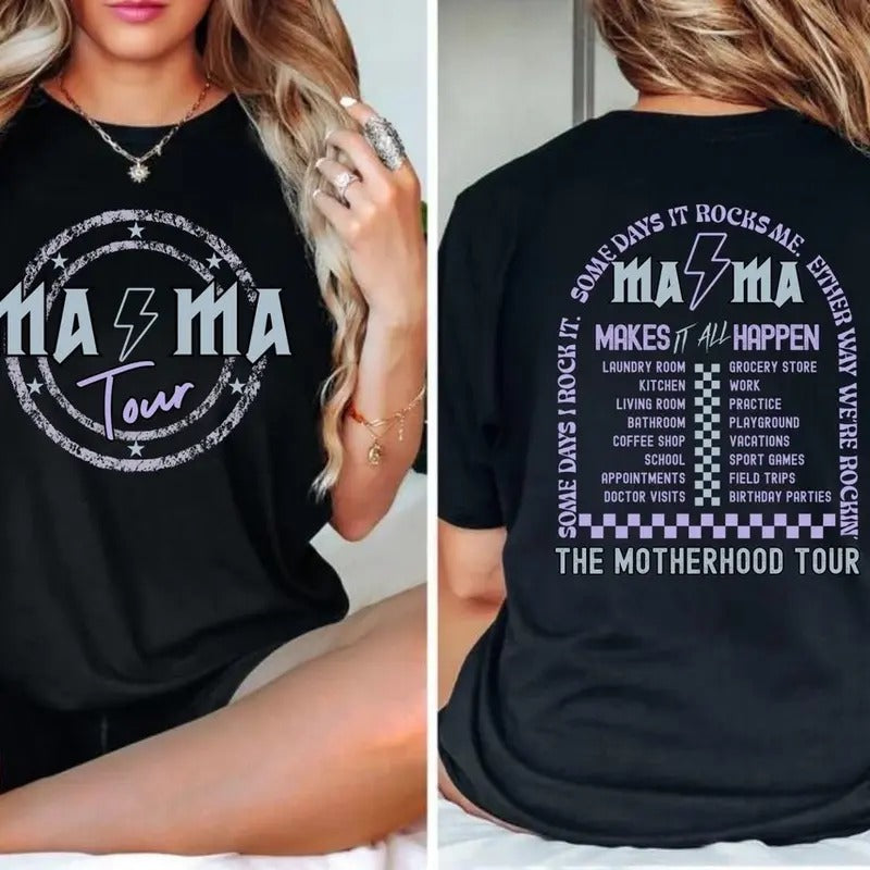 mama rock tour shirt, mom life, tired as a mother, funny Mothers shirt Hoodie Sweatshirt | PrintMintTees.com