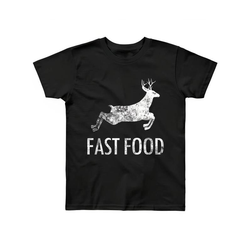 men gifts [Funny Hunting Shirt] Fast Food Deer Funny Joke Hunting Shirt - Men's Short Sleeve T-Shirt Top - Gifts for Hunters Menswear Comfy