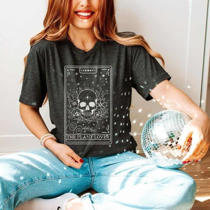 Plant Lover Tarot Card Shirt Teacher Librarian Literary Nature Present Clothes Booktok Cottage Core T-Shirts, Hoodie, Sweatshirt