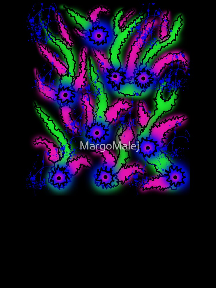 Botanical pattern of blue flowers by MargoMalej