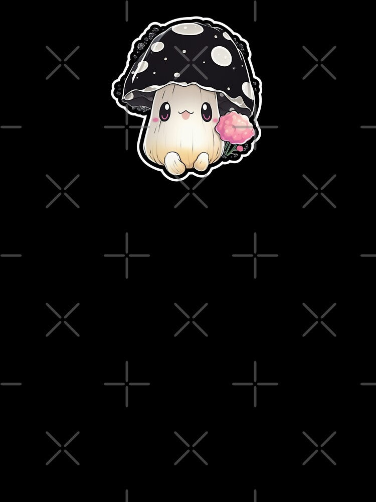 Black Kawaii Mushroom | Cute, Mystical, Anime, Happy, Manga, Aesthetic, Happy, Fungus, Fungi, Nature, Japanese, Cartoon, Love, Shroom, Toadstool, Goblincore by FantasySoul