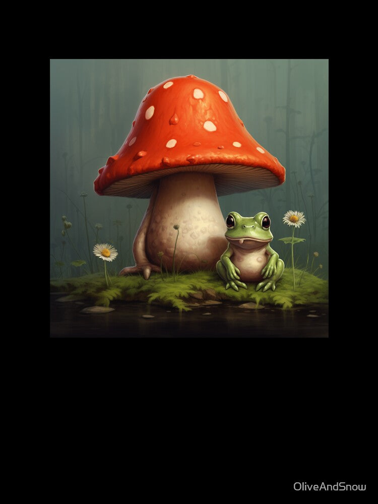 Mushroom hat on a cute cottagecore frog mushroom house by OliveAndSnow