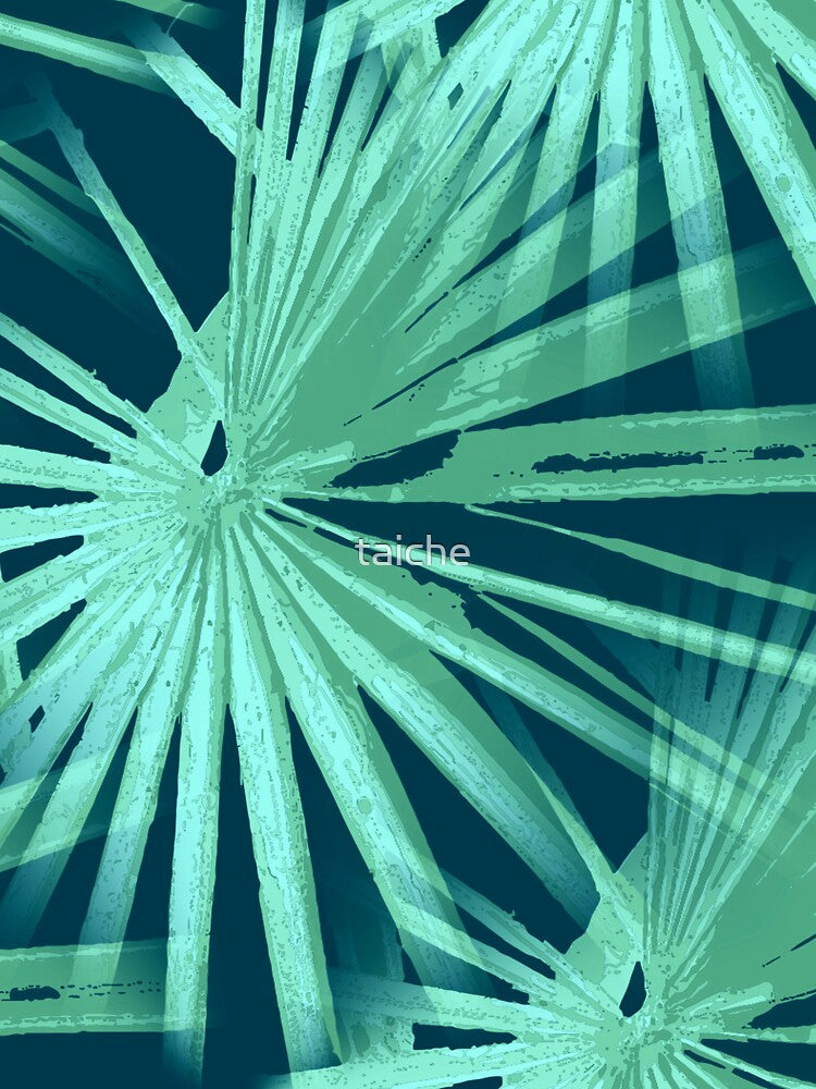 Aqua on Teal Tropical Vibes Beach Palmtree Vector by taiche