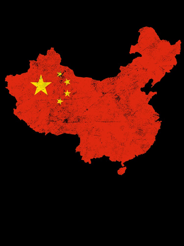 China Flag Map tshirt distressed vintage by farhanhafeez