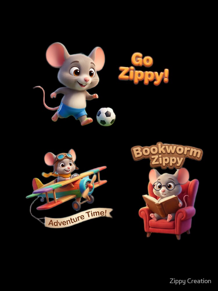 Zippy 3D Mouse Adventure Cartoon Mascot by Zippy Creation