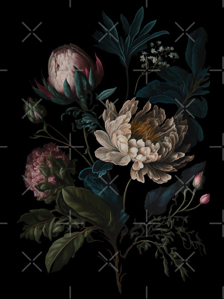 Dark Academia Peony Botanical by Enyr