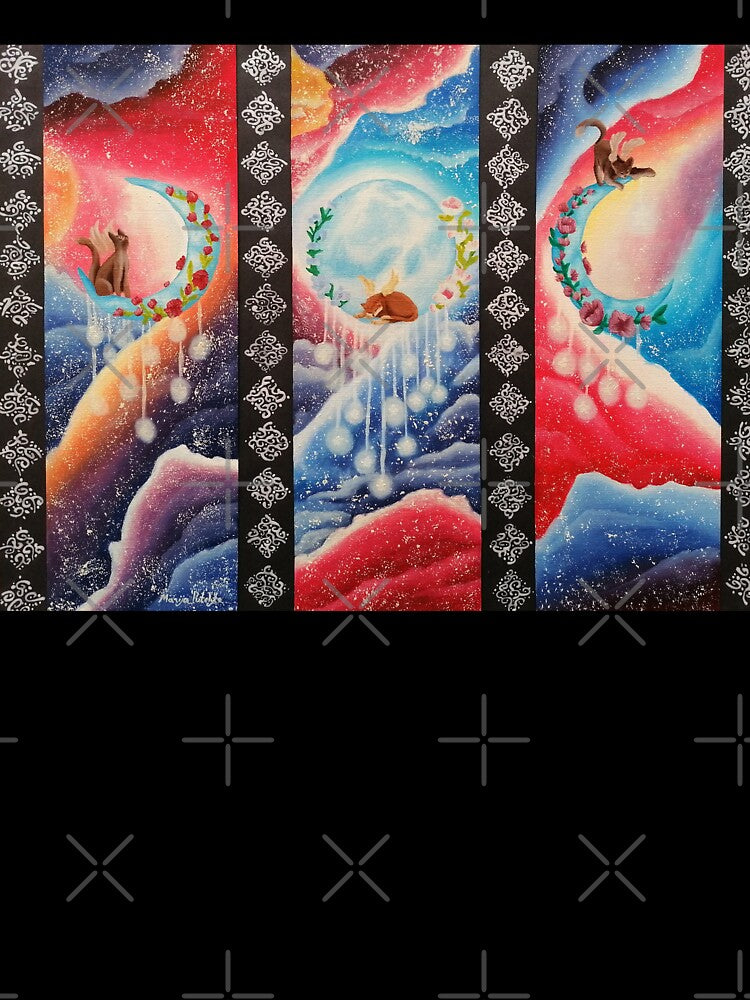 Cats on the moon by "mariadreamart"