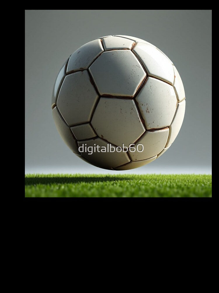 Vintage Soccer Ball on Green Field- Clean Sports Aesthetic by digitalbob60