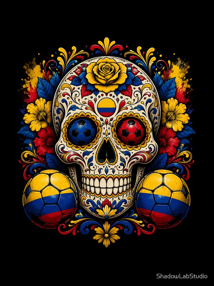 Colombia Soccer Skull by ShadowLabStudio