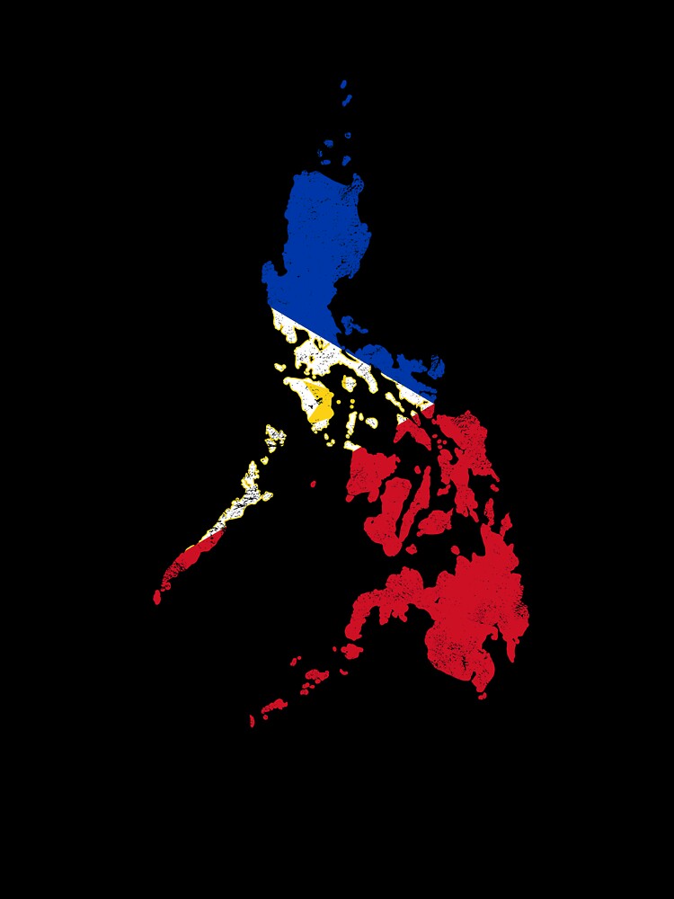 Philippines Flag Map tshirt distressed vintage by farhanhafeez