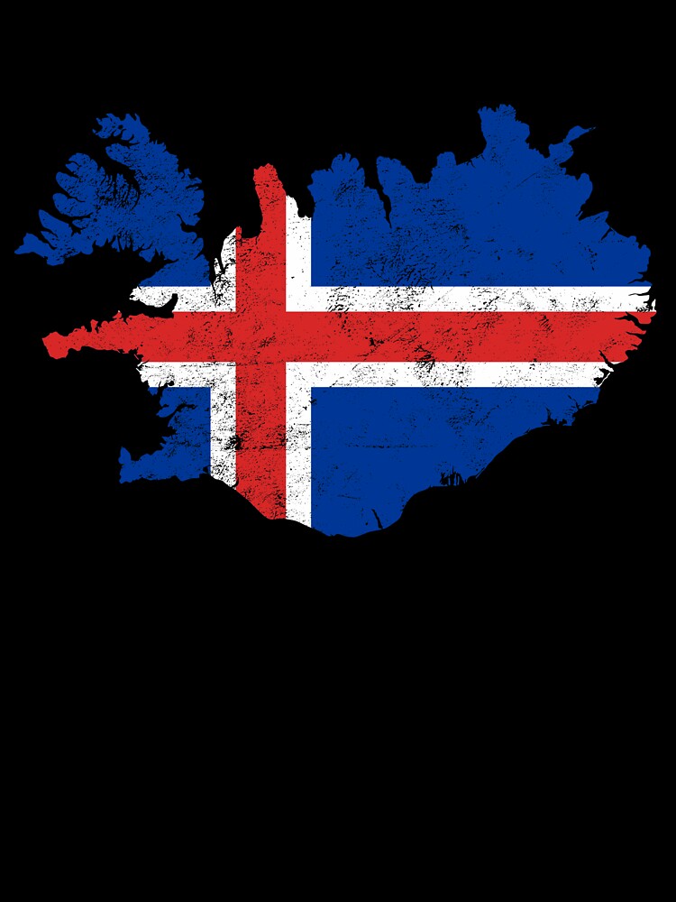 Iceland Flag Map tshirt distressed vintage by farhanhafeez