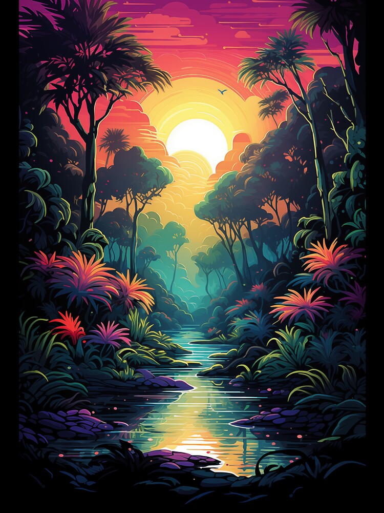 Tropical Vibes Unleashed: Synthwave Paradise by Mullet Monkey