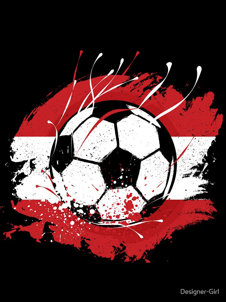 Austrian Football Austrian Flag Grunge Soccer fan by Designer-Girl