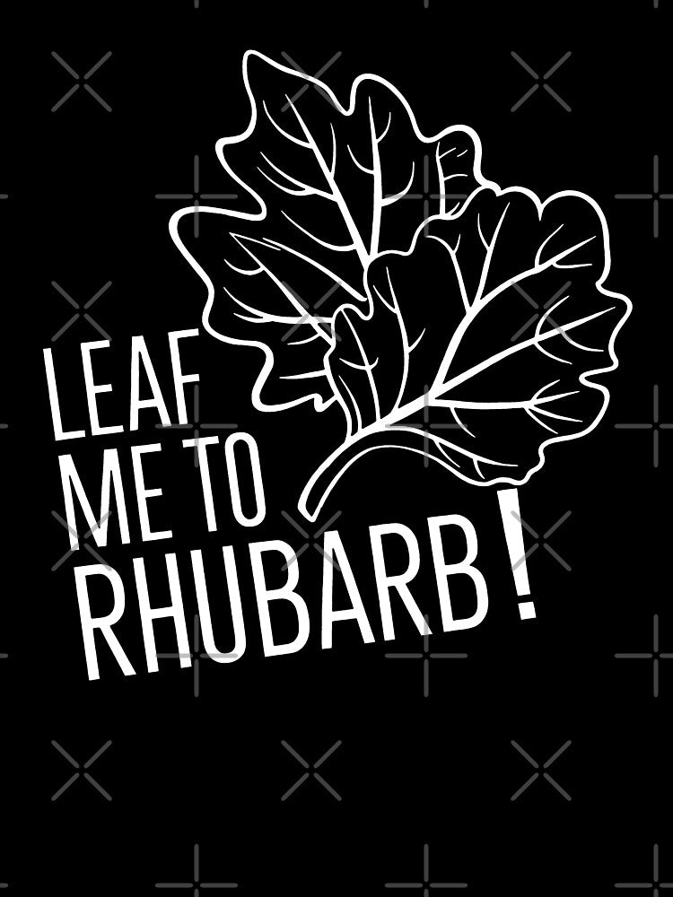 Rhubarb Leaves: A Close-Up Look in White by SplashTastic
