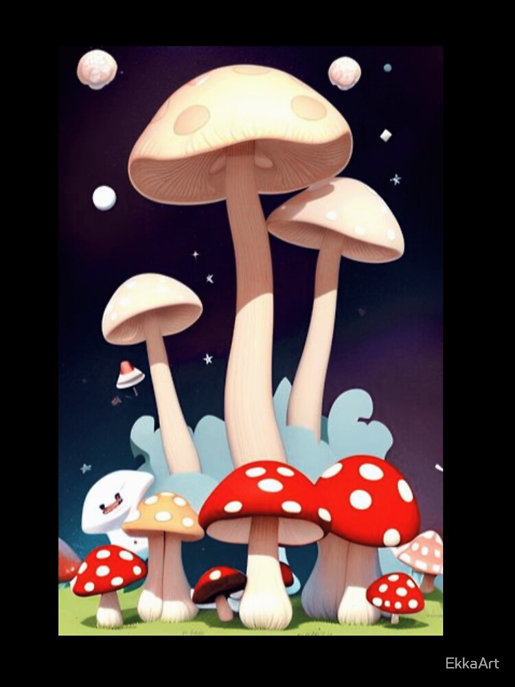 space mushroom rainbow color,by ekkaart t-shirt by EkkaArt