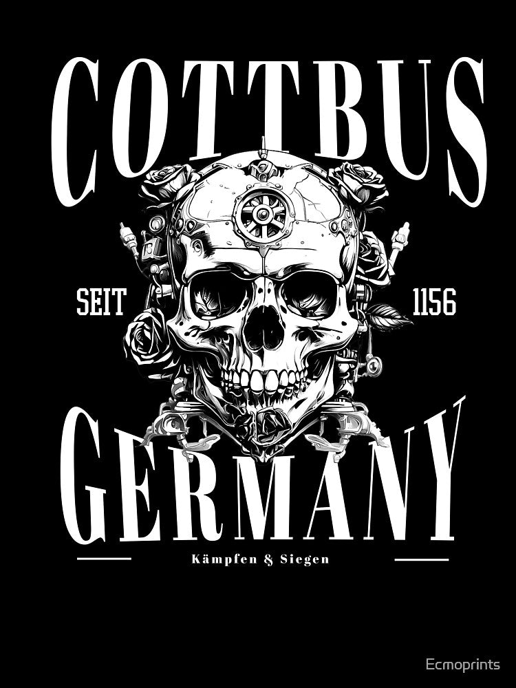 Cottbus Germany lettering with skull by Ecmoprints