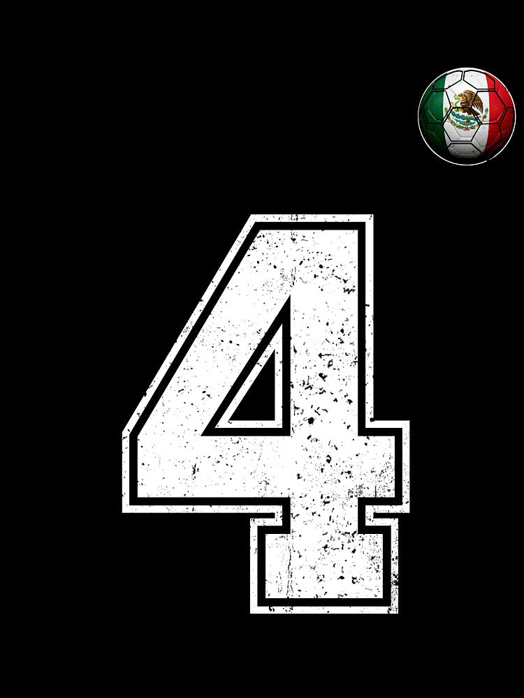 Number 4 Mexico Flag Football Fan by BernoNickel