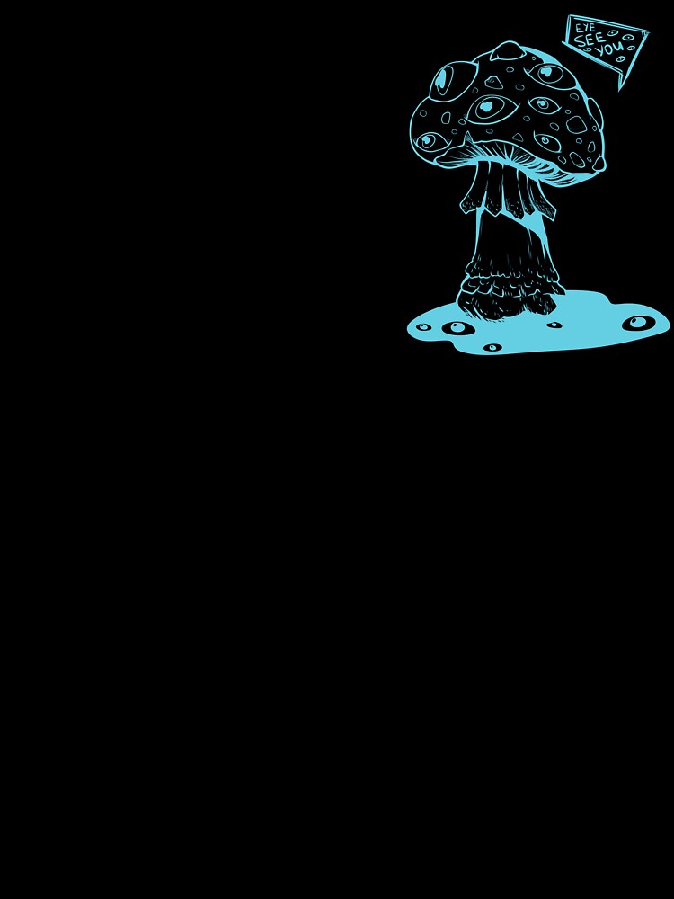 Poisonous acid neon blue mushroom with eyes by MalkyTea