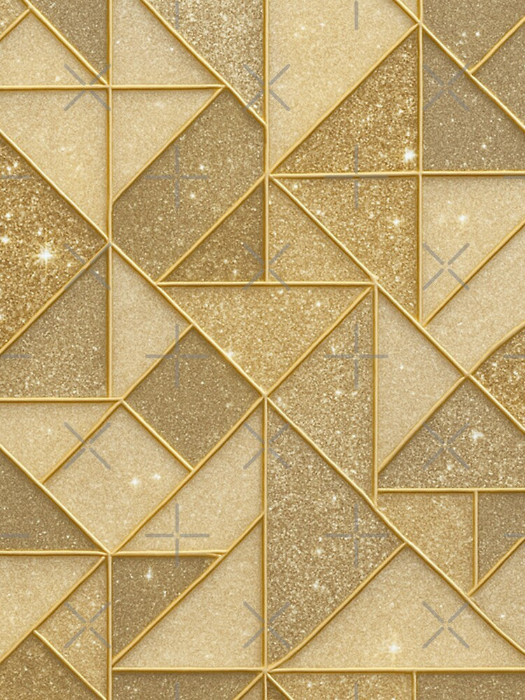 Gold geometric shapes with glitter texture by SassyArtistry