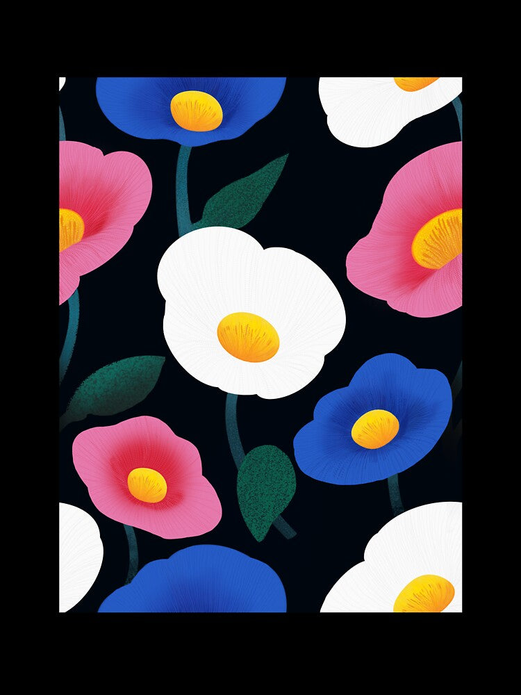 Colorful poppies pattern by Temuri Studio