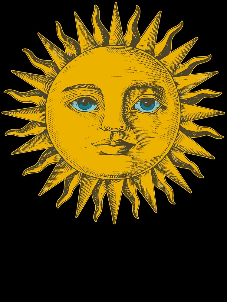 Vintage Sun Face by Angry Swan Designs