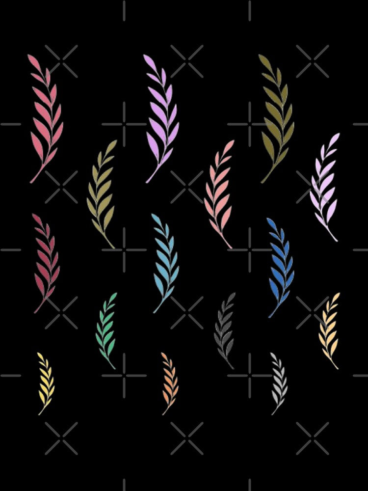 Leaf Set, Leaf Motif, Vibrant Gradient Leaves, Multicolor Leaves Pattern by Art Shimmers