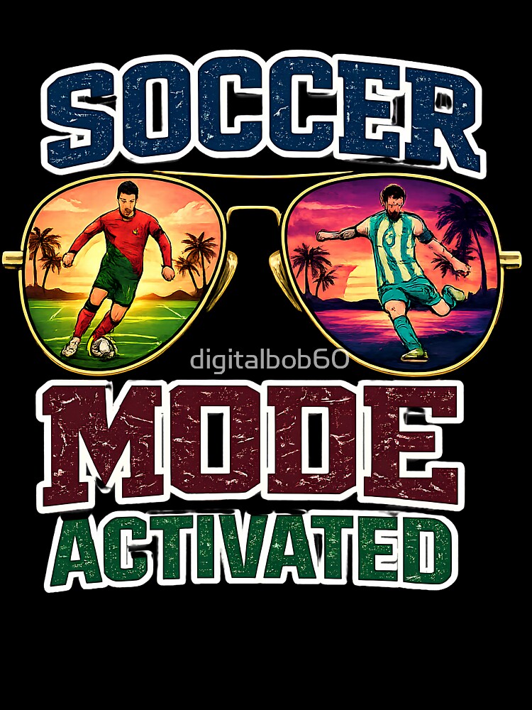 Soccer Mode Activated Retro Sunglasses Football Graphic by digitalbob60