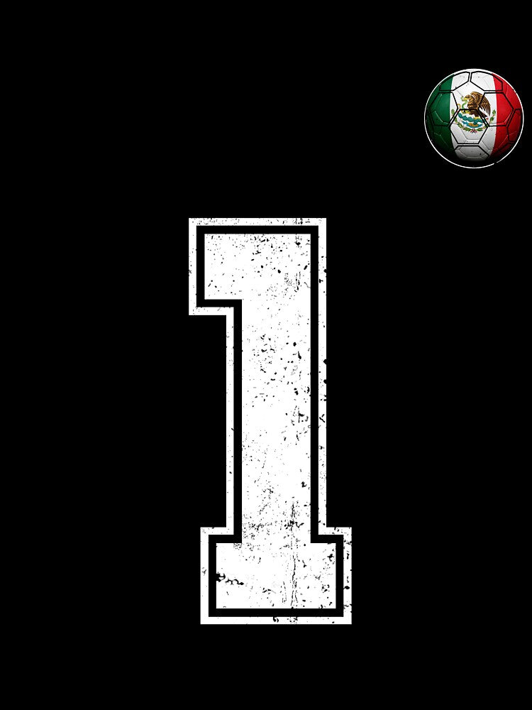 Number 1 Mexico Flag Football Fan by BernoNickel