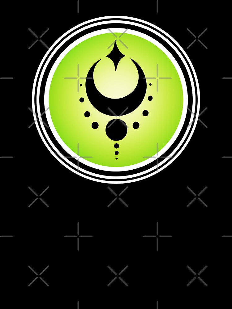 Green Esoteric Mystical Moon Symbol by OnyxMoonDesigns