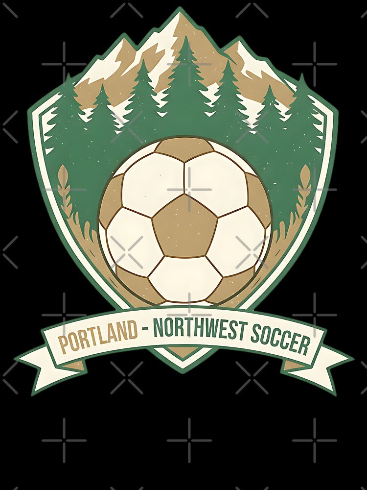 Portland Northwest Soccer Vintage Mountain Crest Design by PostersMode