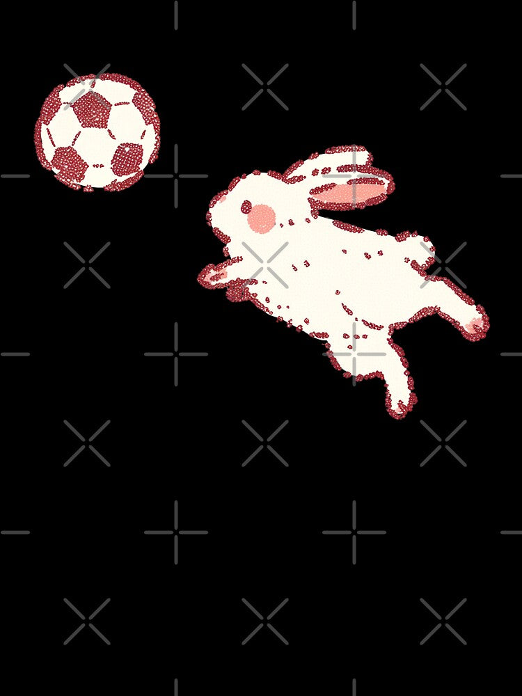 Soccer Football Rabbit playful stipple illustration by Magnificent Lizard