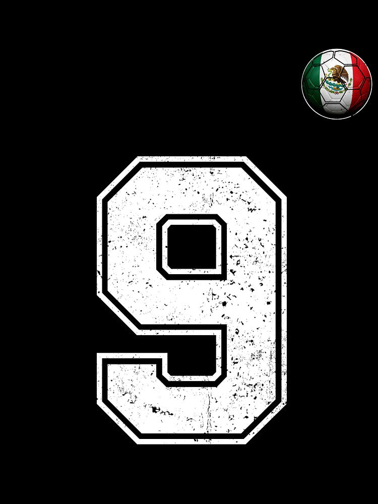 Number 9 Mexico Flag Football Fan by BernoNickel