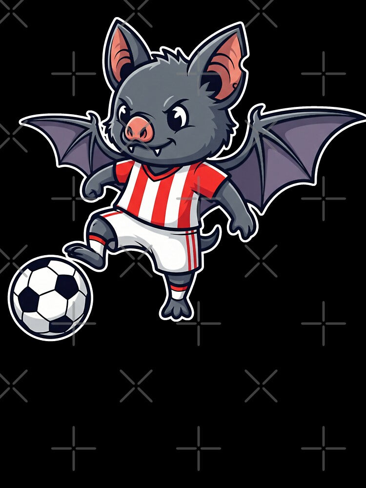 Soccer Bat Halloween Sport – Cute Bat Minimalist Animal Art by BeaverFriends
