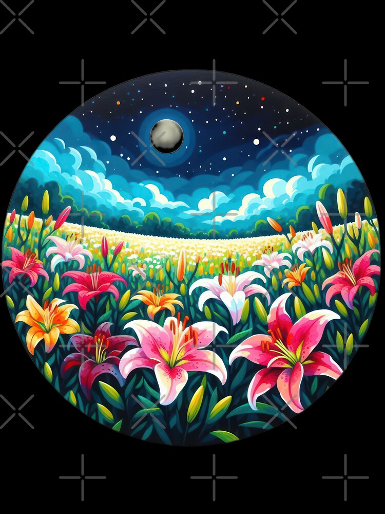 Flowers in a field at night retro floral flowers by Expressions-Sel