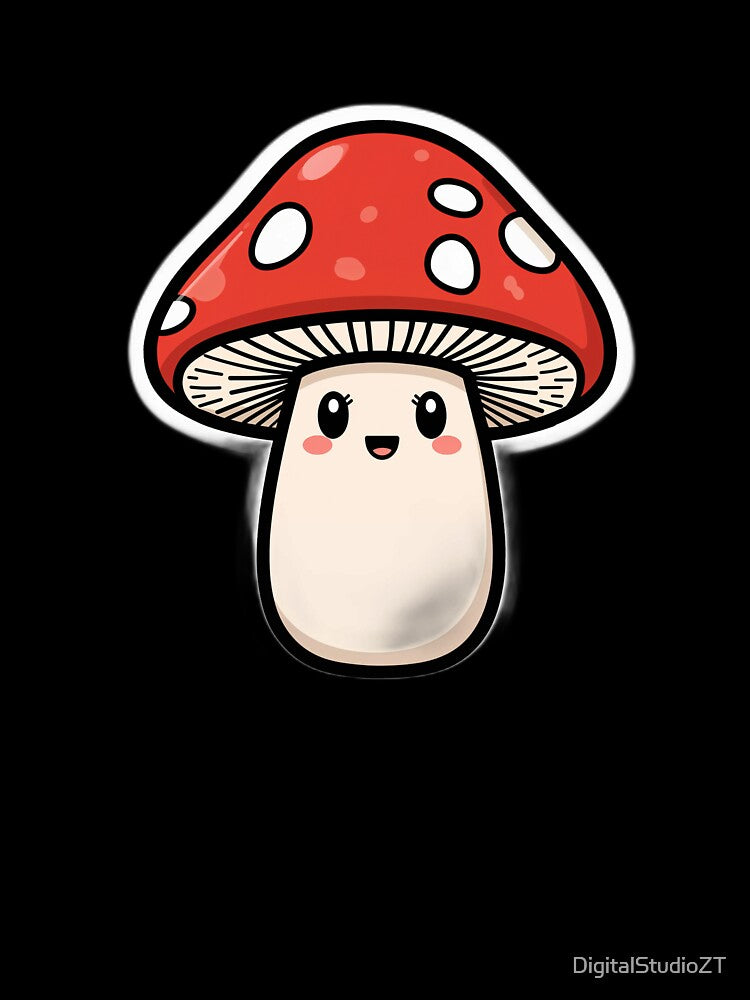 Cute Kawaii Mushroom Cartoon Illustration by DigitalStudioZT