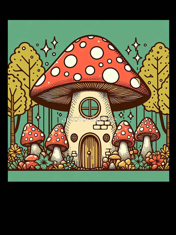 Mushroom House Pop Art Style by artofuniverse
